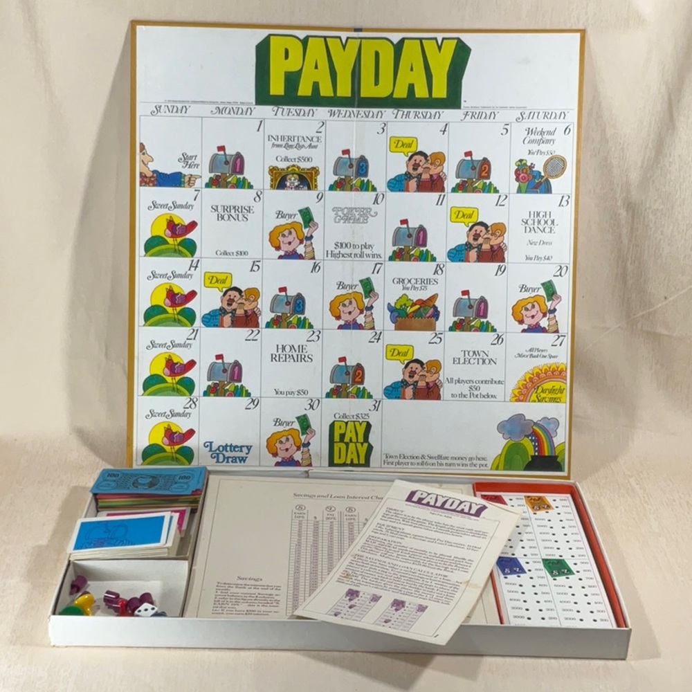 1975 PayDay Board Game by Parker Brothers.